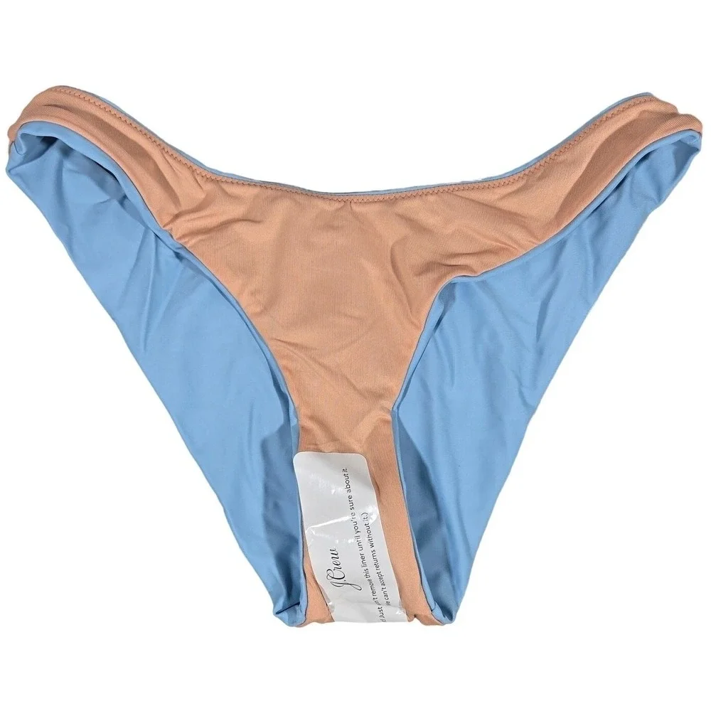 J. Crew Curved-waist cheeky bikini‎ bottom in Blue Mist S NWT